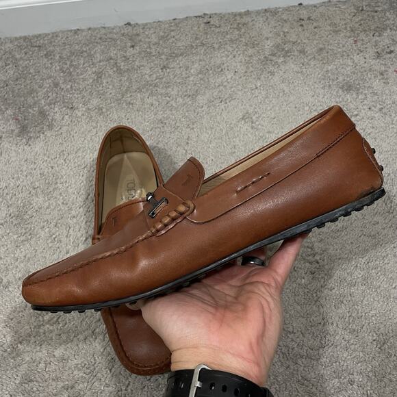 TOD’S Gommino Horsebit Driving Loafers Men’s Size 11 Brown Leather Slip On Shoes main image 12